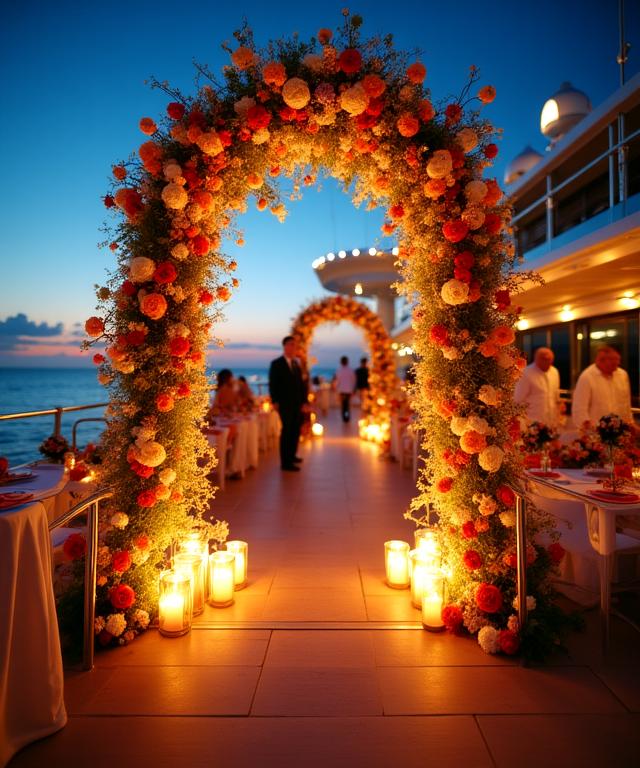 Luxury event decor on a yacht deck